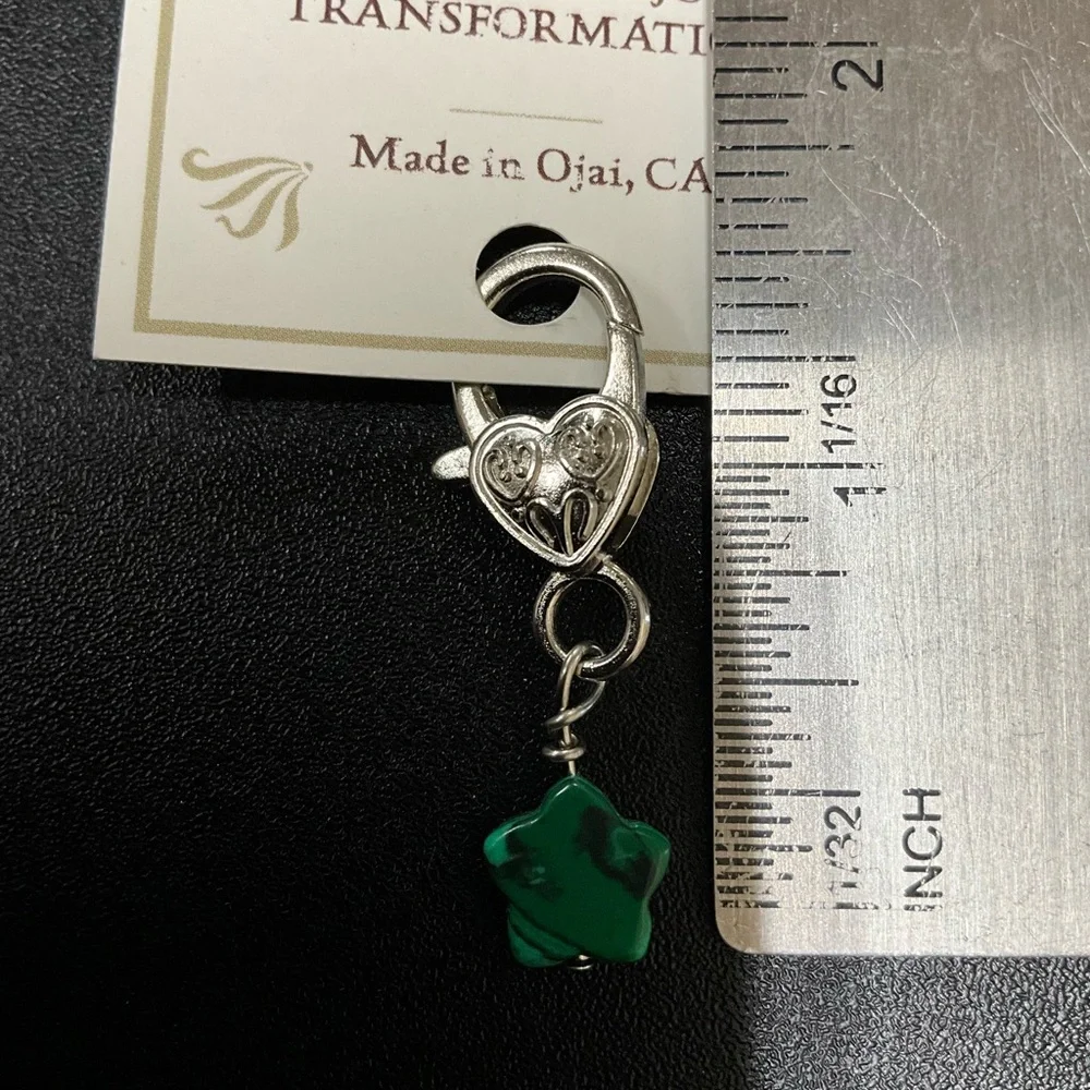 Pet Collar Malachite Joy Crystal Green Star Charm